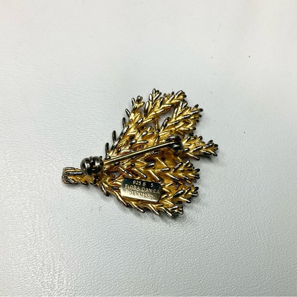 Vtg Danish Sterling Silver Brooch Pin Flora Danica Denmark - Picture 3 of 5